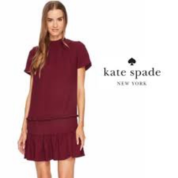 NWT Kate Spade Ruffle Shift Dress Medium in color “Ma Cherie” “My love” - Picture 2 of 12